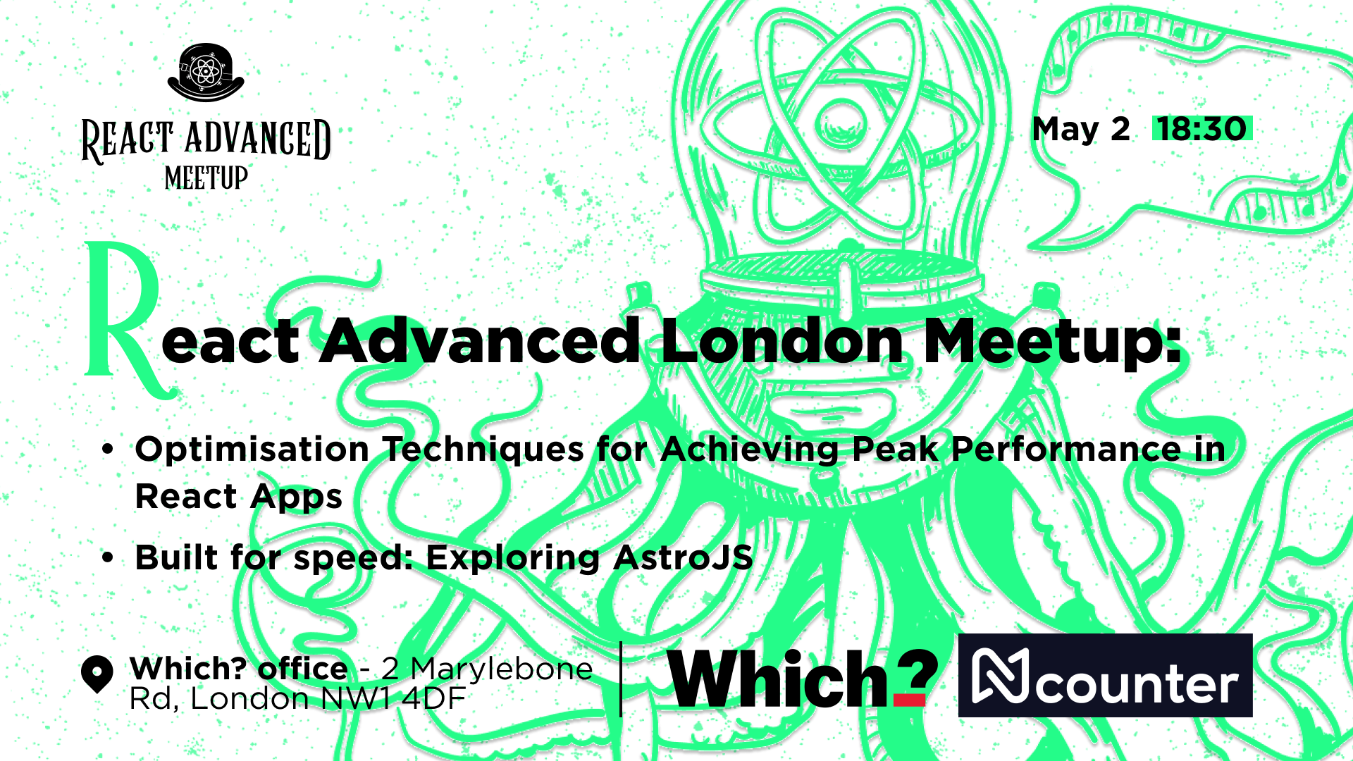 Cover Photo for React Advanced London Meetup: Techniques for Achieving Peak Performance & more