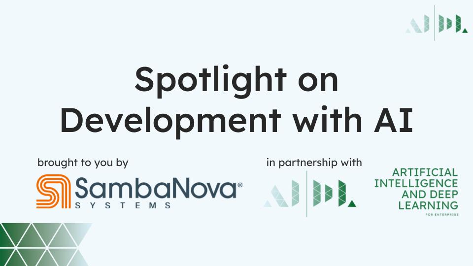 Event Cover Photo for Spotlight on Development with AI