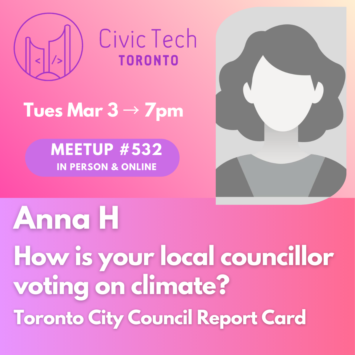 Event Cover Photo for Civic Meetup #532: How is your local councillor voting on climate? - Toronto City Council Report Card