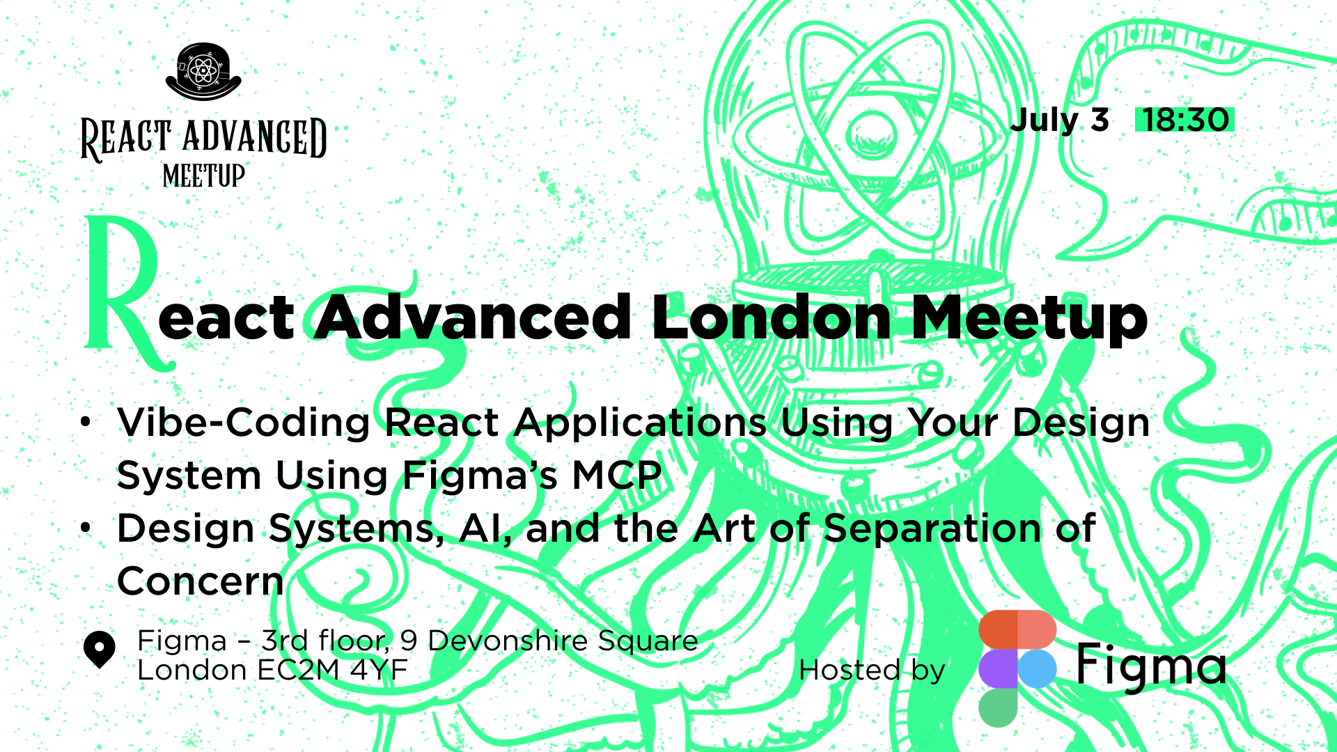 Event Cover Photo for React Advanced London Meetup: Vibe-coding React applications & more!