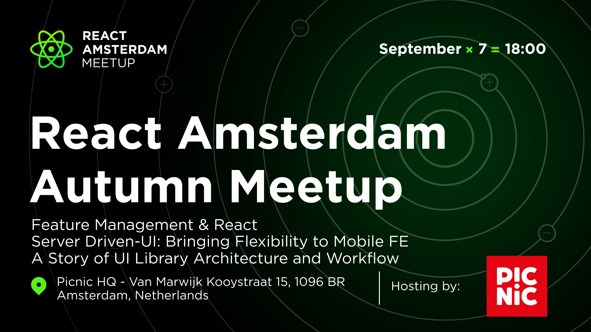 Event Cover Photo for React Amsterdam Autumn: Feature Management & React, Server driven-UI and more
