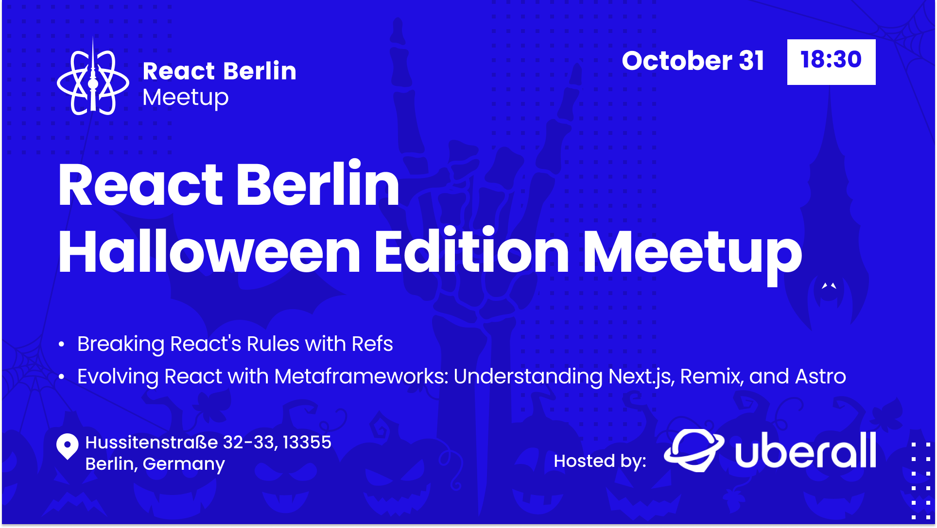 Event Cover Photo for React Berlin Halloween Edition Meetup