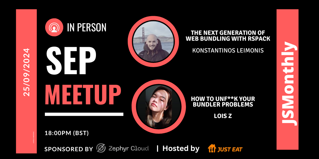 Event Cover Photo for JSMONTHLY SEPTEMBER MEETUP