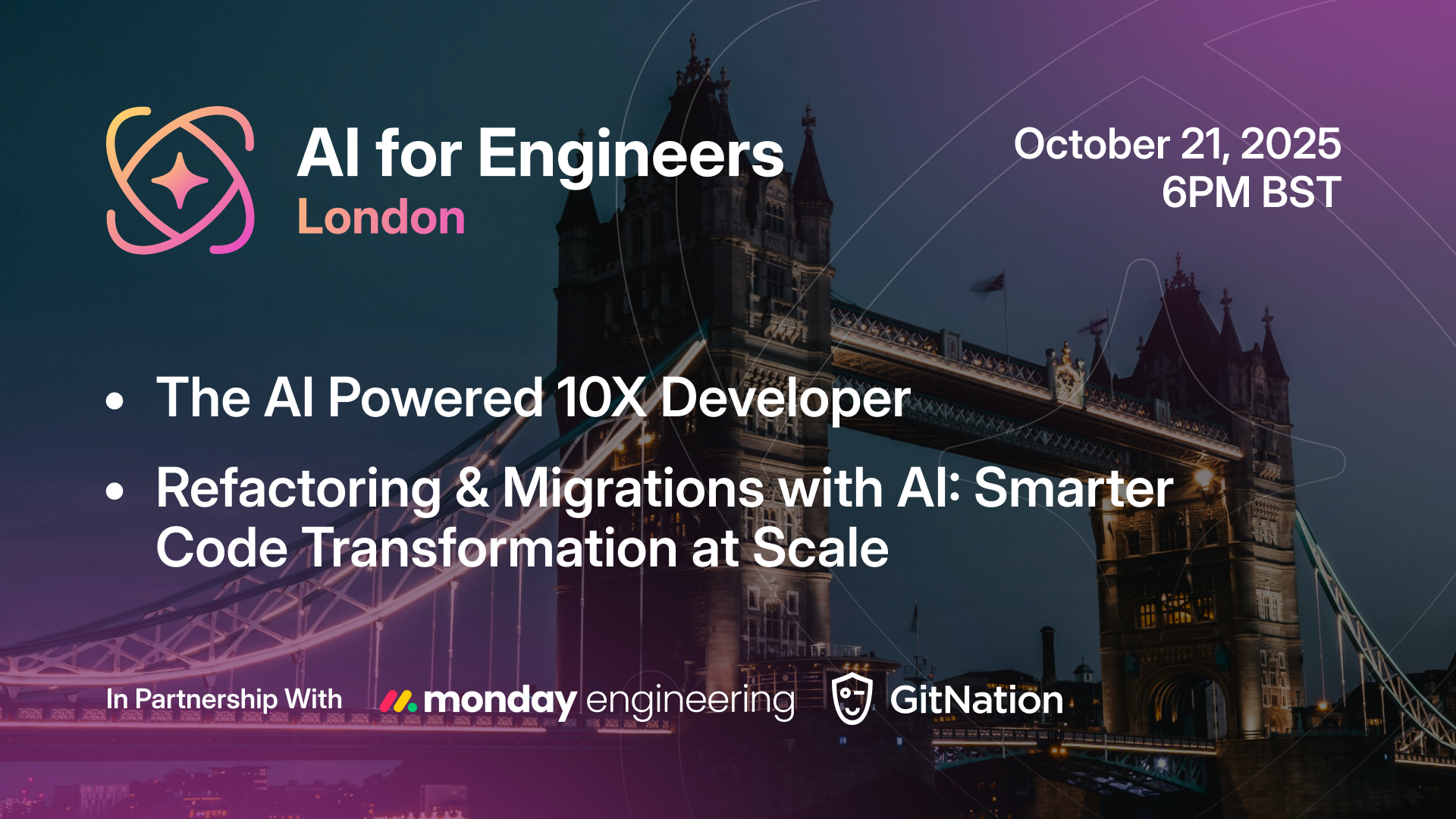 Event Cover Photo for AI for Engineers: First London Meetup 