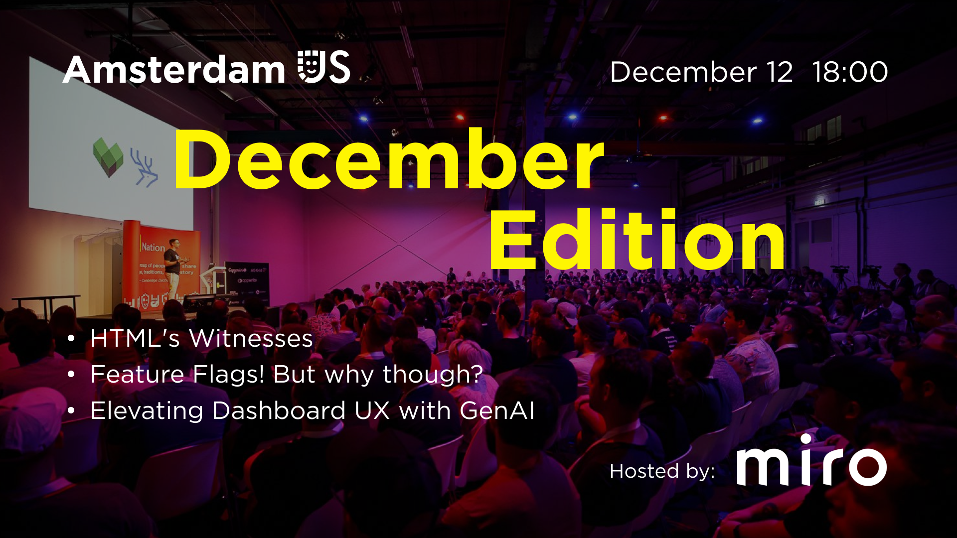 Event Cover Photo for AmsterdamJS Meetup: HTML's Witnesses & more