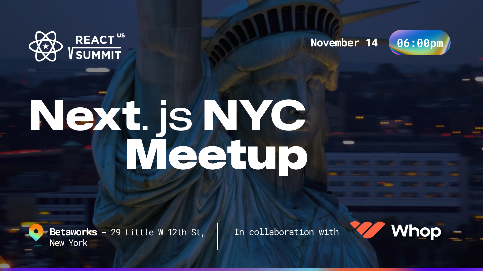 Event Cover Photo for React.NYC Meetup - Next.js Special