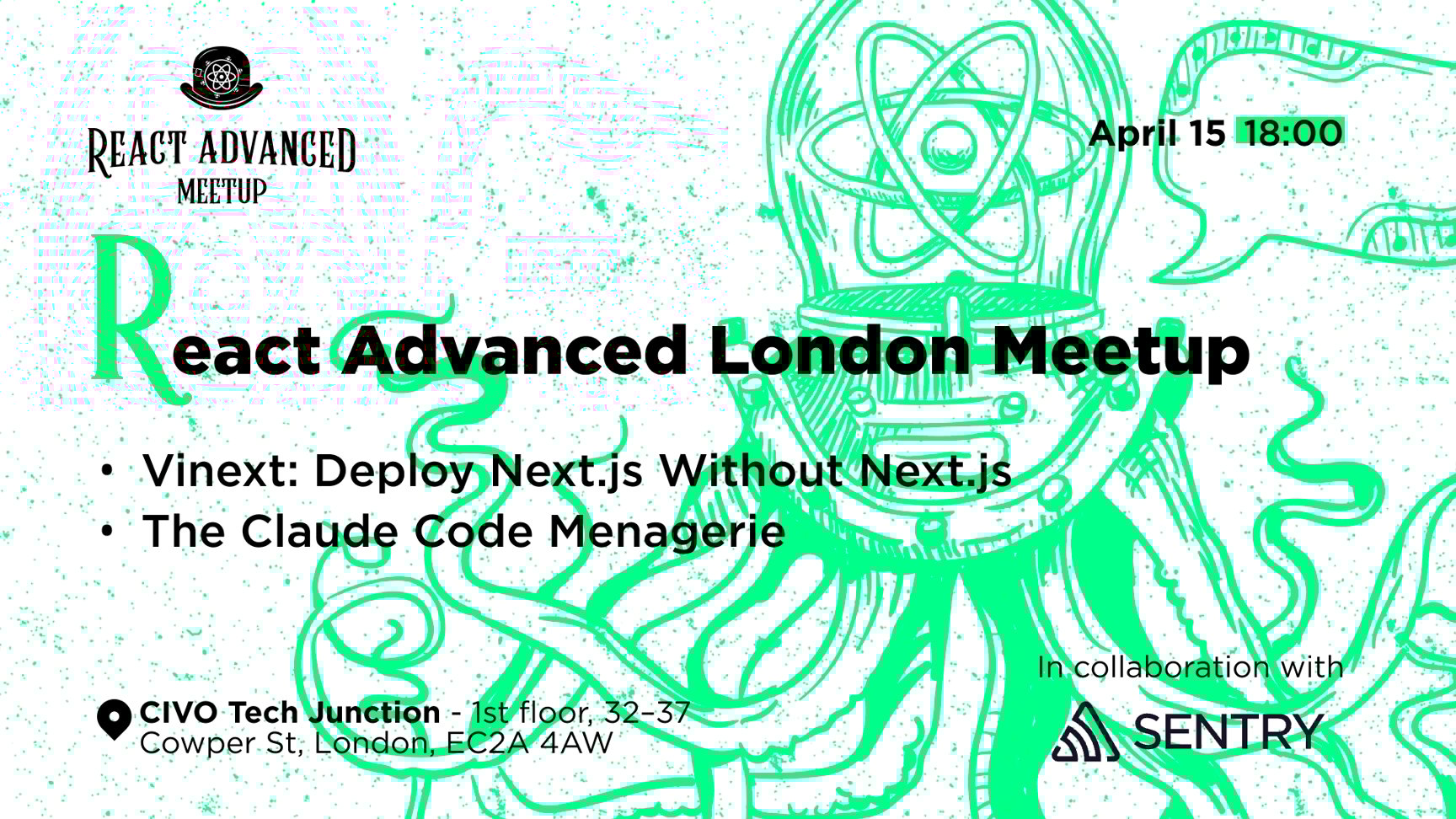 Event Cover Photo for React Advanced London Meetup