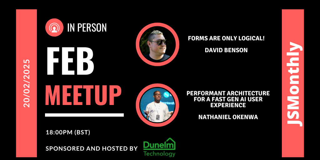 Event Cover Photo for JSMONTHLY FEBRUARY MEETUP