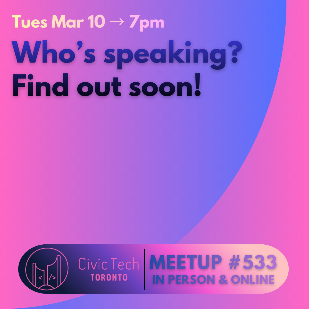Event Cover Photo for Civic Meetup #533: Guest Speaker TBA Soon!
