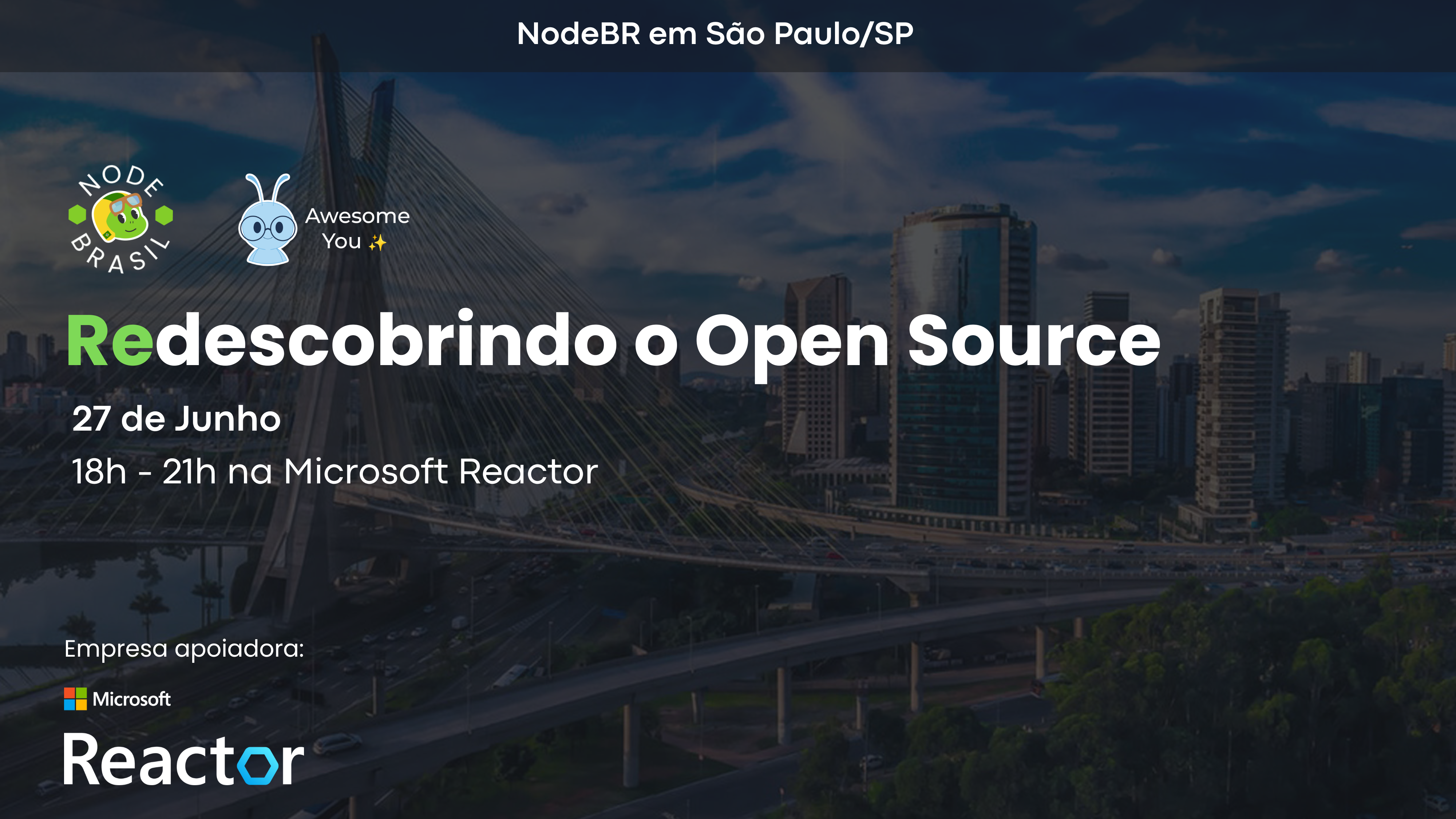 Cover Photo for NodeBR #74 - Redescobrindo o Open Source