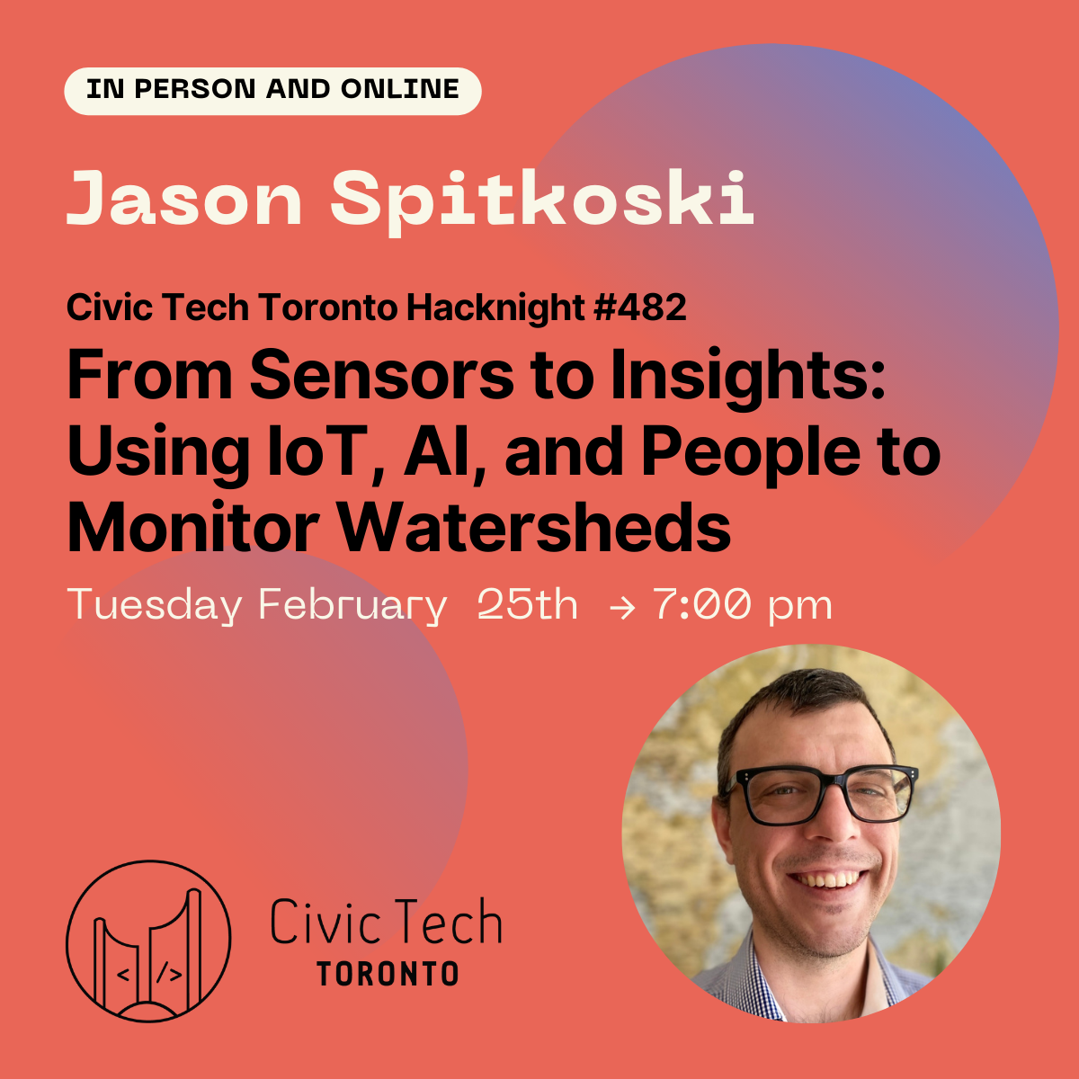 Event Cover Photo for Civic Hacknight #482: From Sensors to Insights: Using IoT, AI, and People to Monitor Watersheds