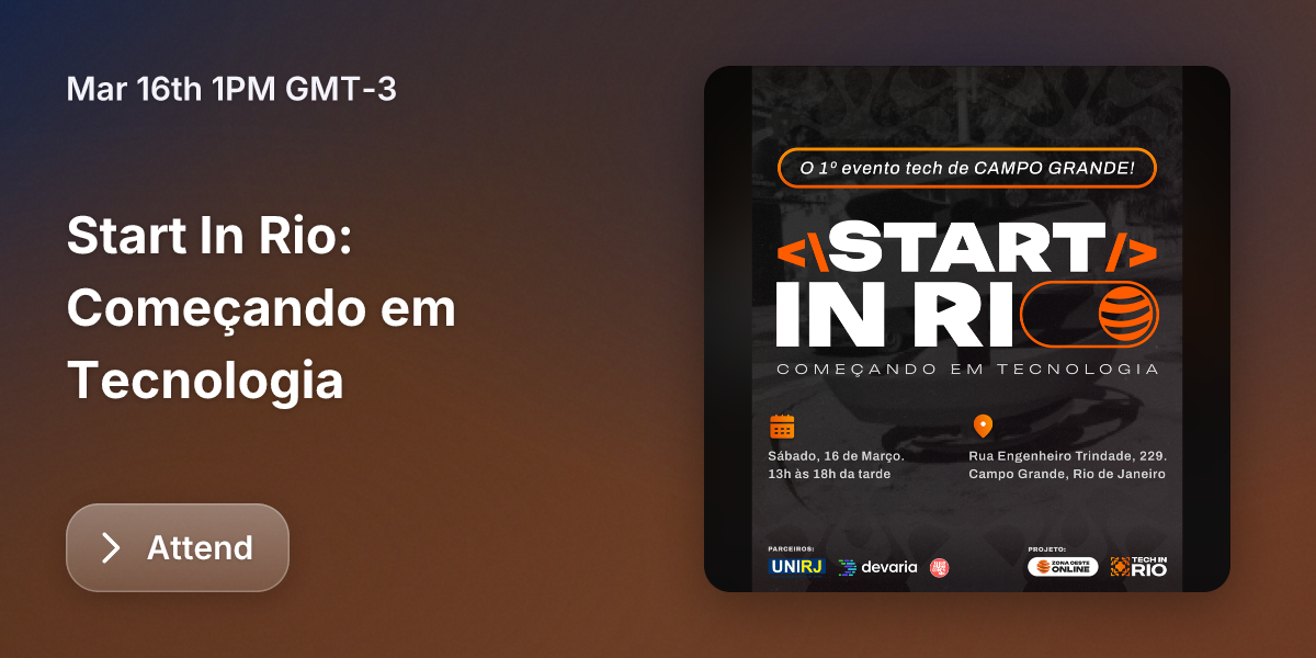 Start In Rio: Começando em Tecnologia | Guild