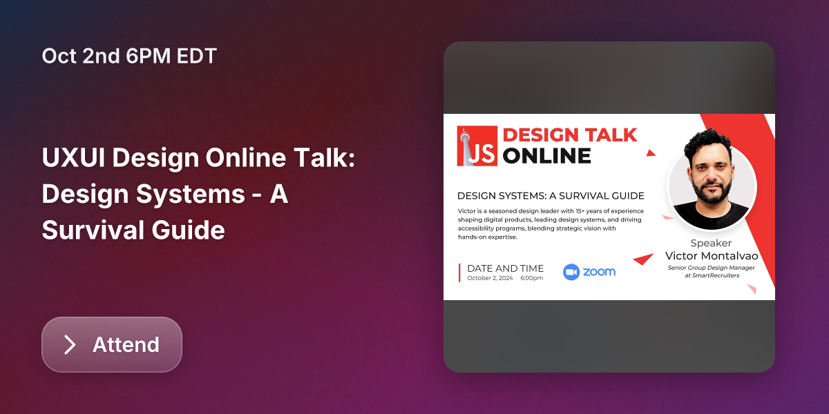 UXUI Design Online Talk: Design Systems - A Survival Guide | Guild