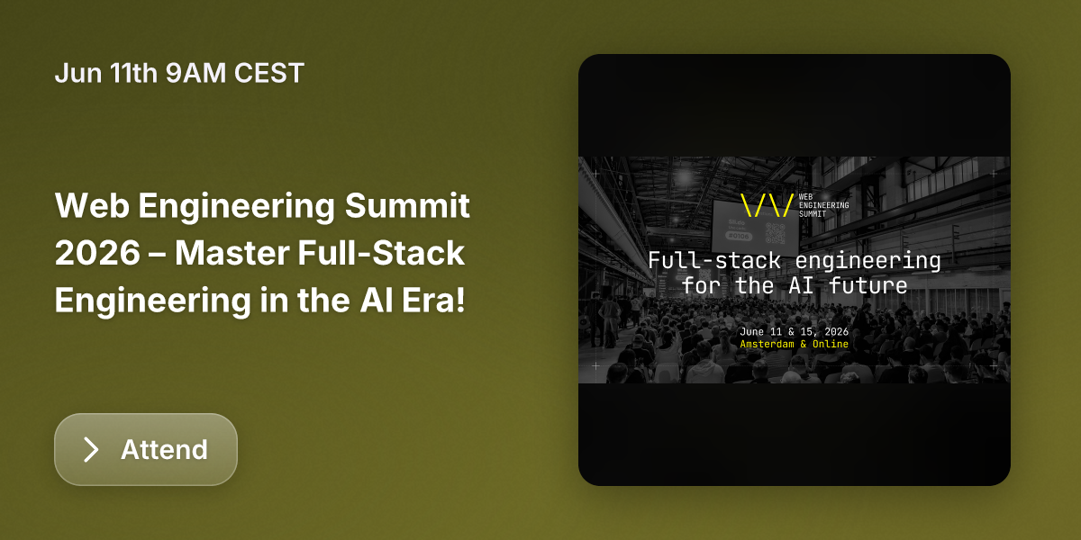 Web Engineering Summit 2026 – Master Full-Stack Engineering in the AI ...